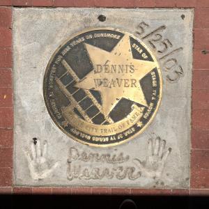 Dennis Weaver plaque in Dodge City.